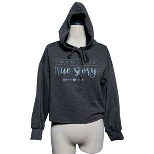 Altar'd State John 3:16 Gray Cropped Hoodie Size Small